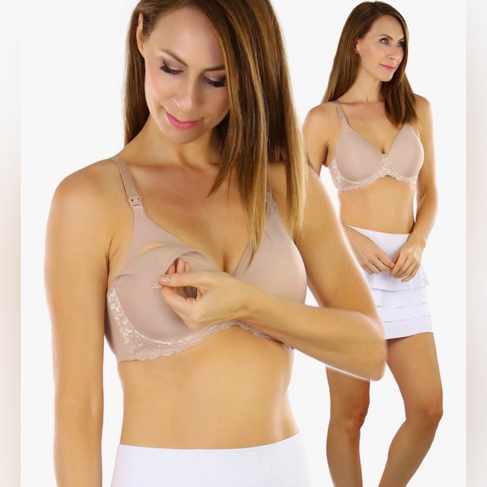 I22 NWT Rosie Pope Maternity Women's Seamless Nursing Bra - Size: 38C